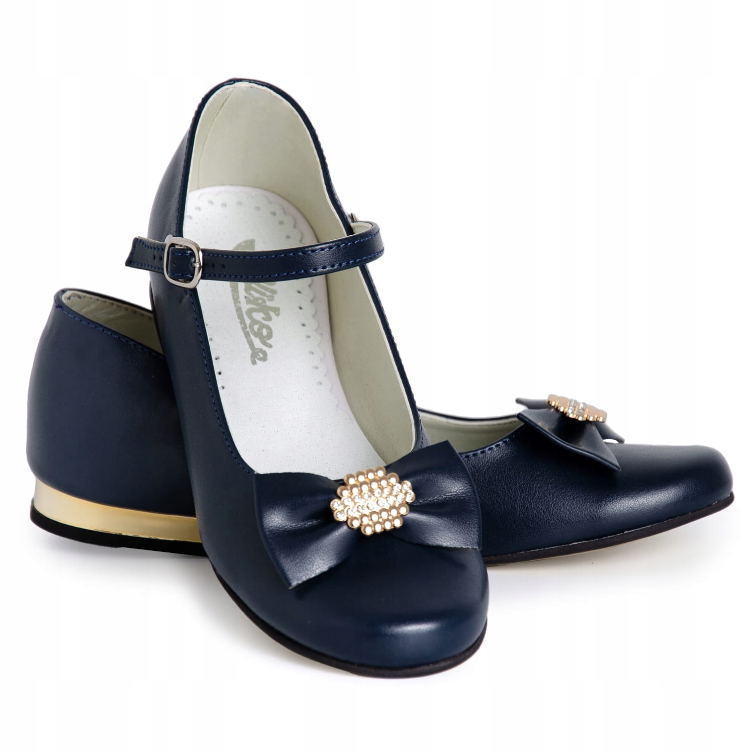 

Buty wizytowe granatowe dziewczęce z kokardą 30