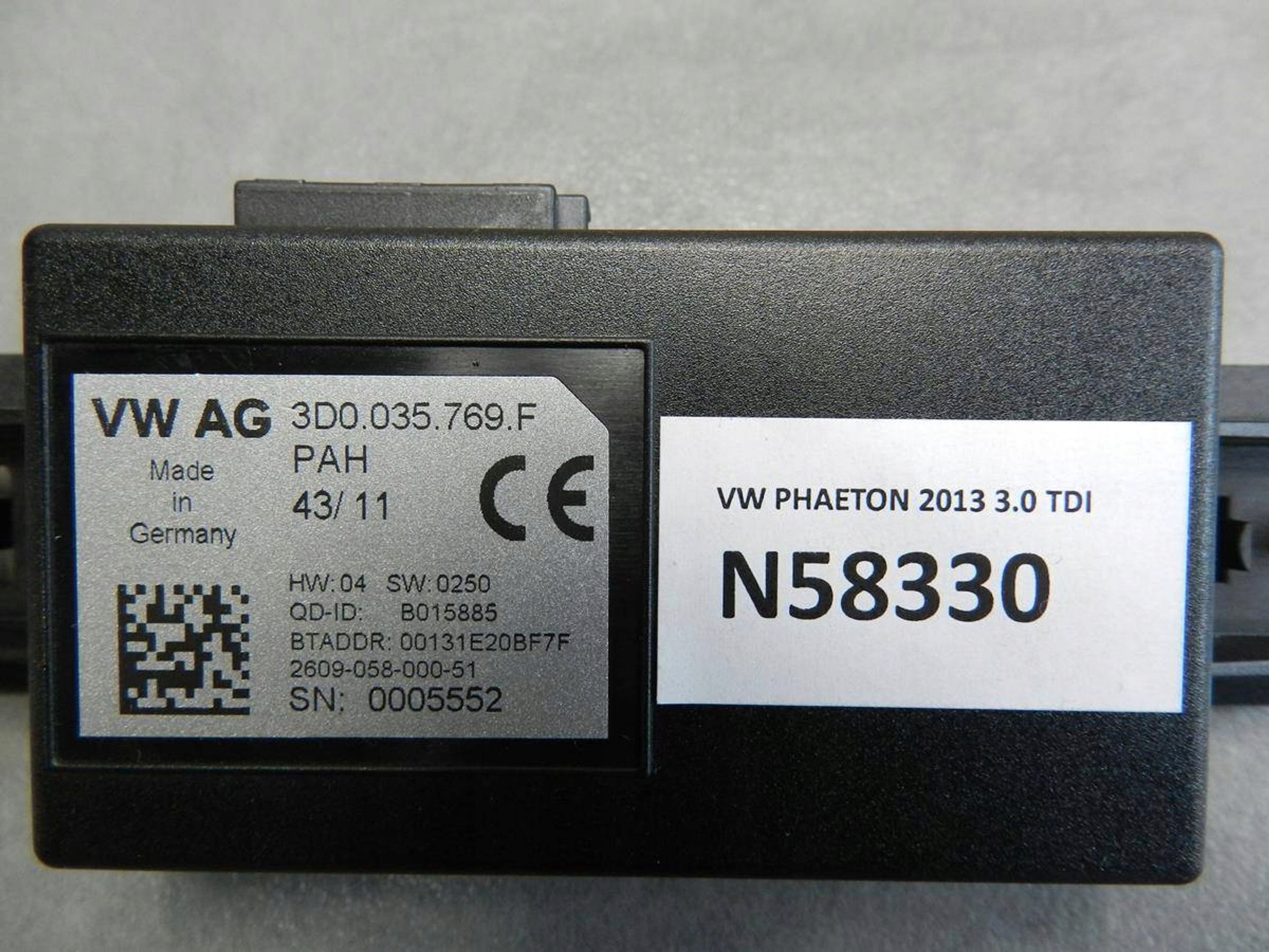Volkswagen Phaeton modulo Bluetooth 3D0035769F