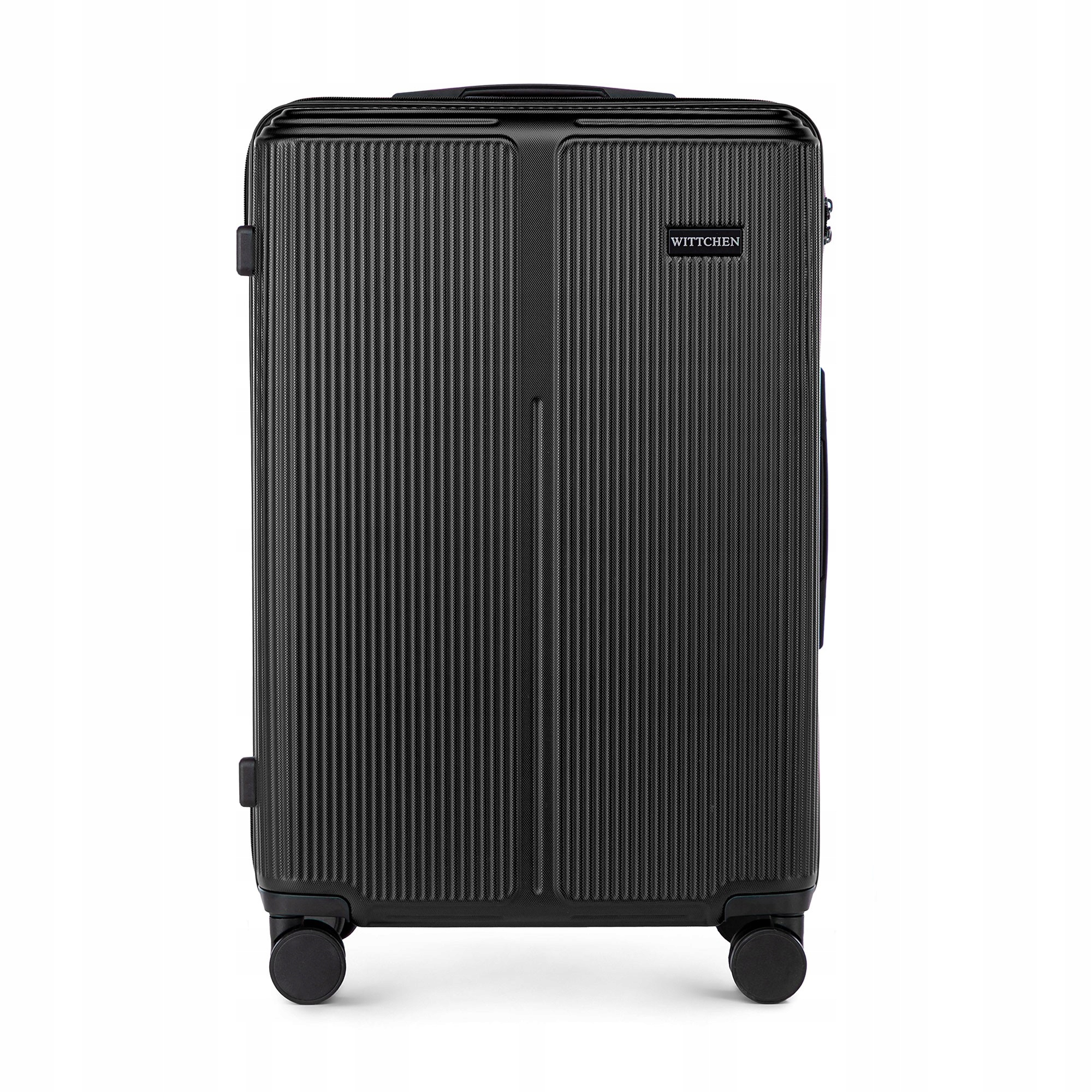 Wittchen średnia walizka 56-3A-602-10 z ABS-u w drobne paski czarna 65L