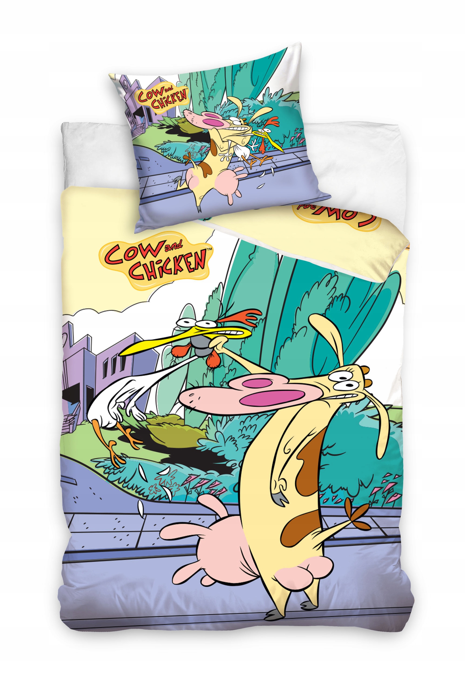 

Komplet pościeli 140x200cm Cartoon Krowa i Kurczak