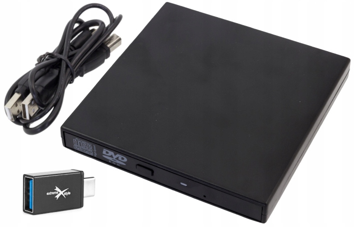 

Zewnętrzna nagrywarka DVD Slim Usb +adapter Usb-c