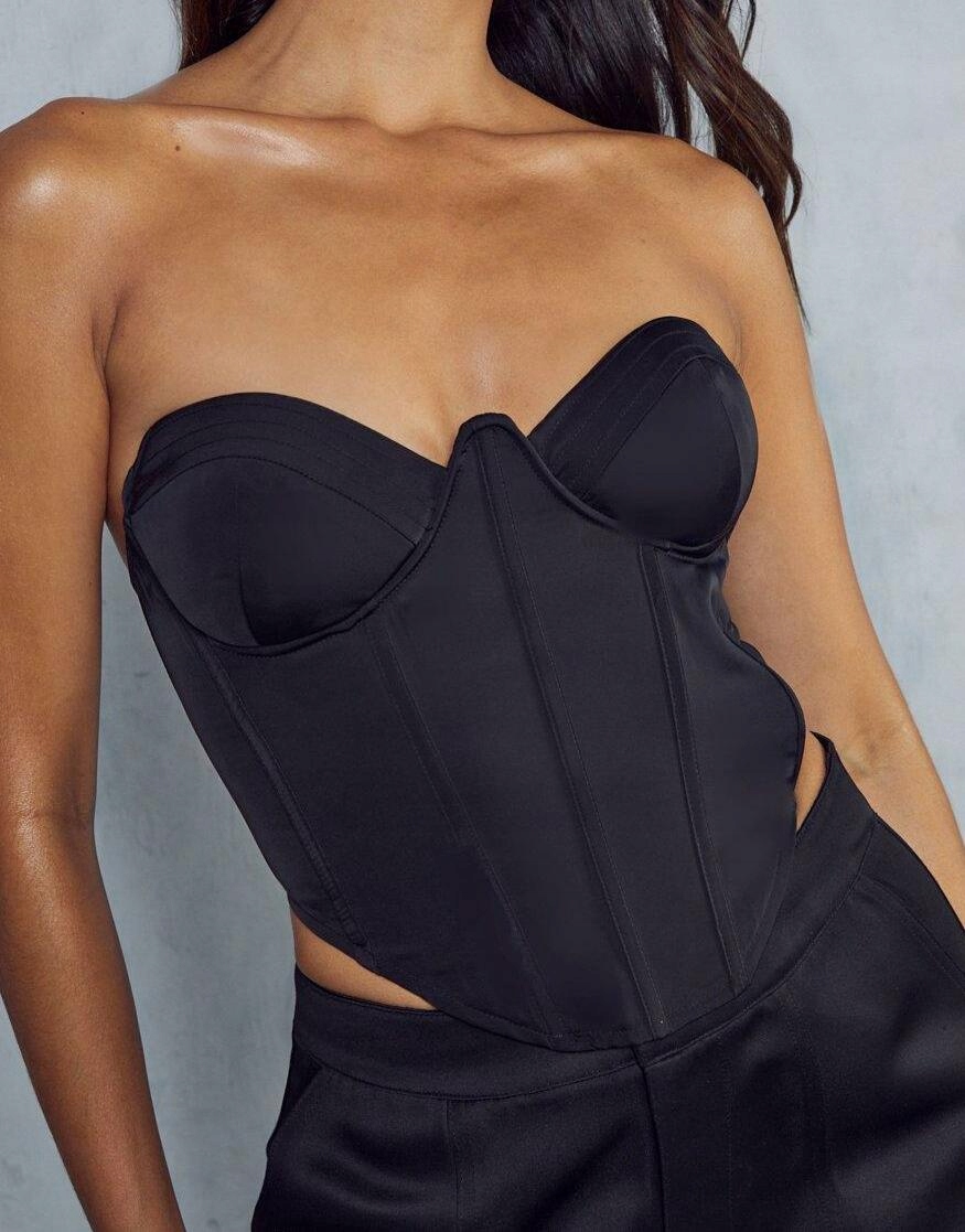 MISSPAP CZARNY GORSET ODKRYTE RAMIONA OMJ XXJ__M Płeć kobieta