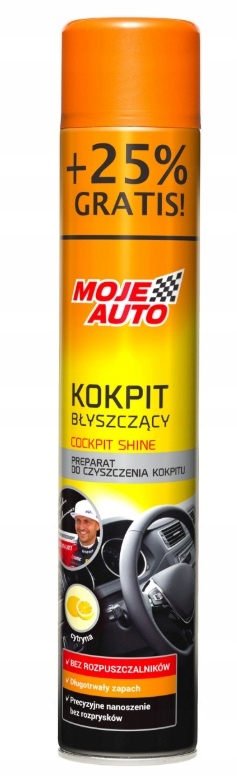 Spray do czyszczenia kokpitu Moje Auto Kokpit Błyszczący Cytryna 750ml