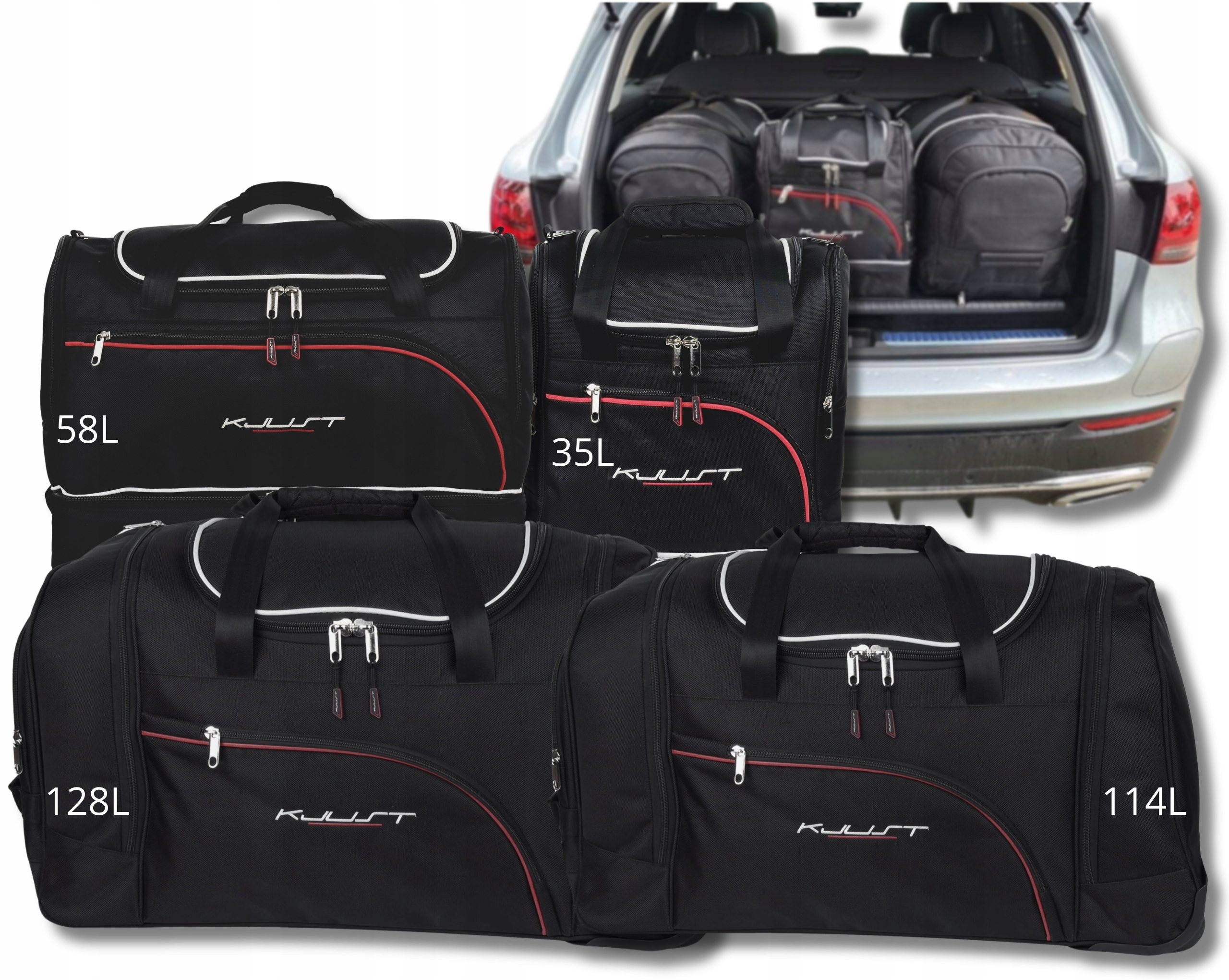 Sada tašiek Kjust do kufra Mercedes-benz Glc Phev 2019-2022 4 ks