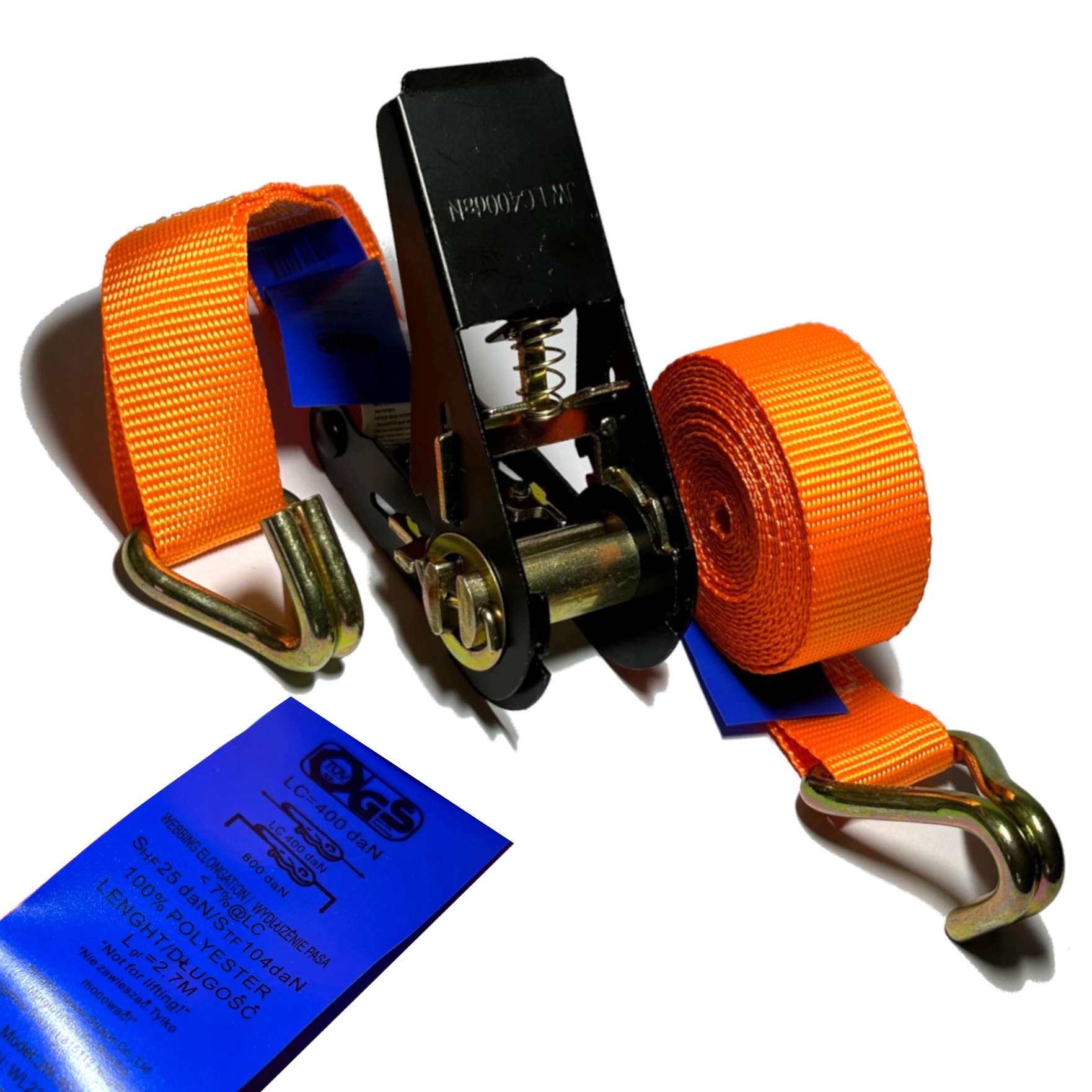 Pas Transportowy 3M 25MM 0,8T pasy transportowe mocujące Komplet Napinacz