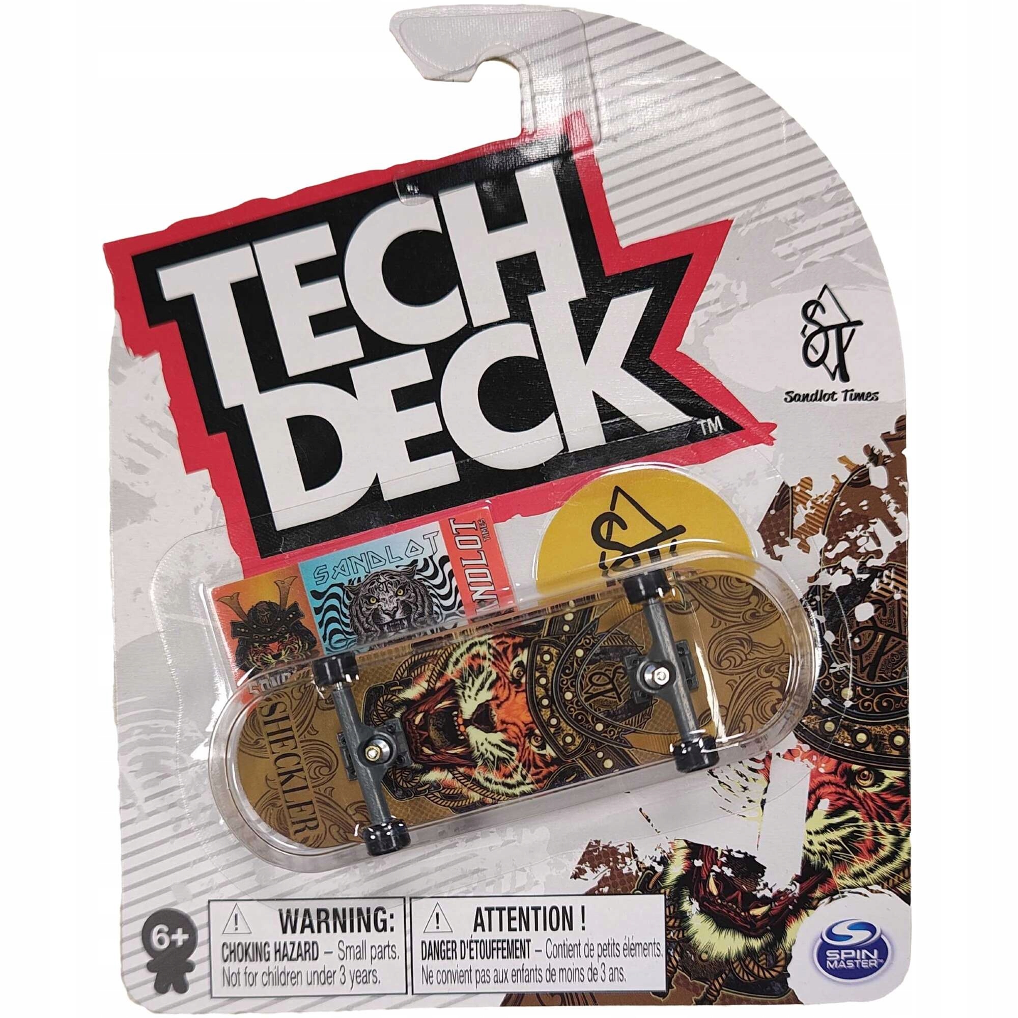 DESKOROLKA FINGERBOARD SANDLOT TIMES TYGRYS + NAKLEJKI TECH DECK