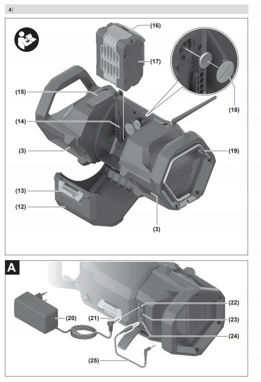RADIO BUDOWLANE AKUMU. GPB 18V-2 SC DAB+/FM BOSCH Seria Bosch Professional - Niebieska