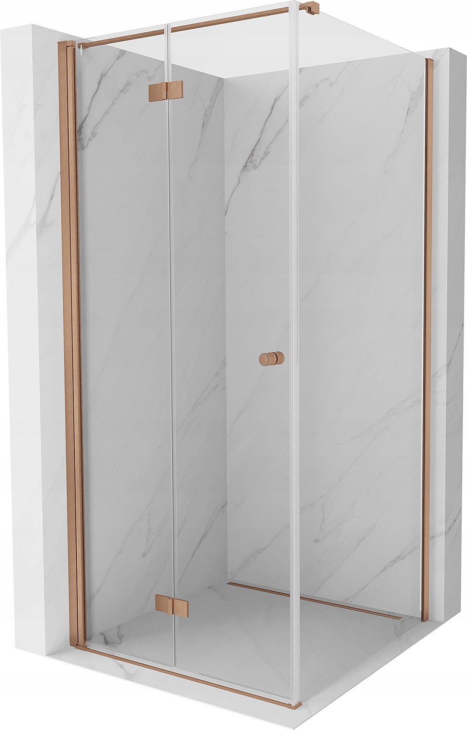 Mexen Mist-f Kabina Prysznicowa Lewa 95X95 Transparent Miedź Szczotka