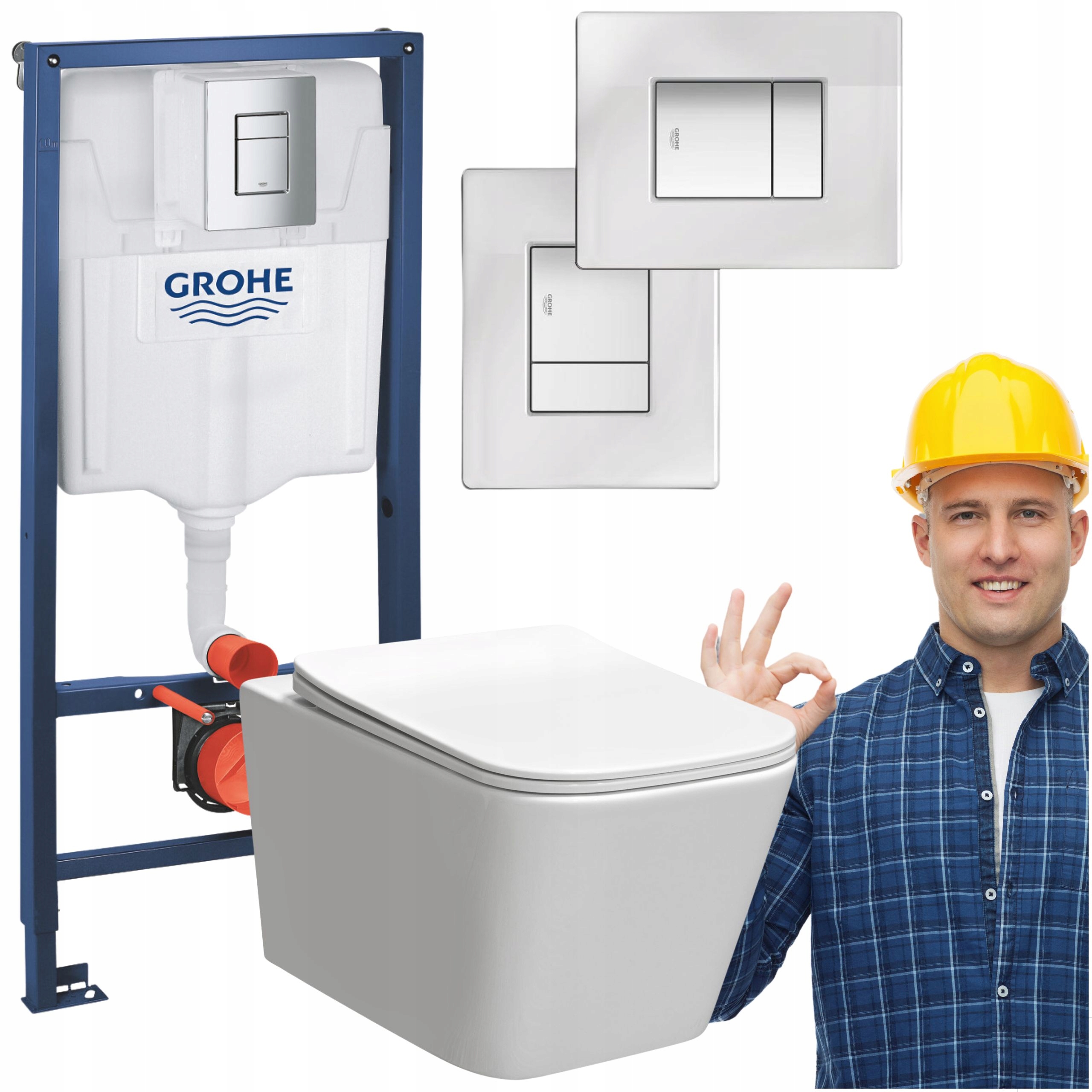 Stelaż Podtynkowy do Wc Grohe Rapid Slim Miska Tinos Deska Przycisk