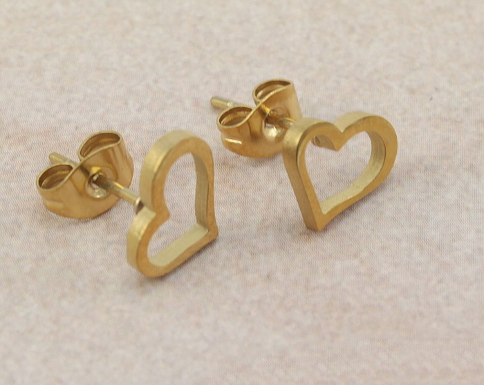 

Kolczyki Złote Serca Kontur Stal Chirurgiczna