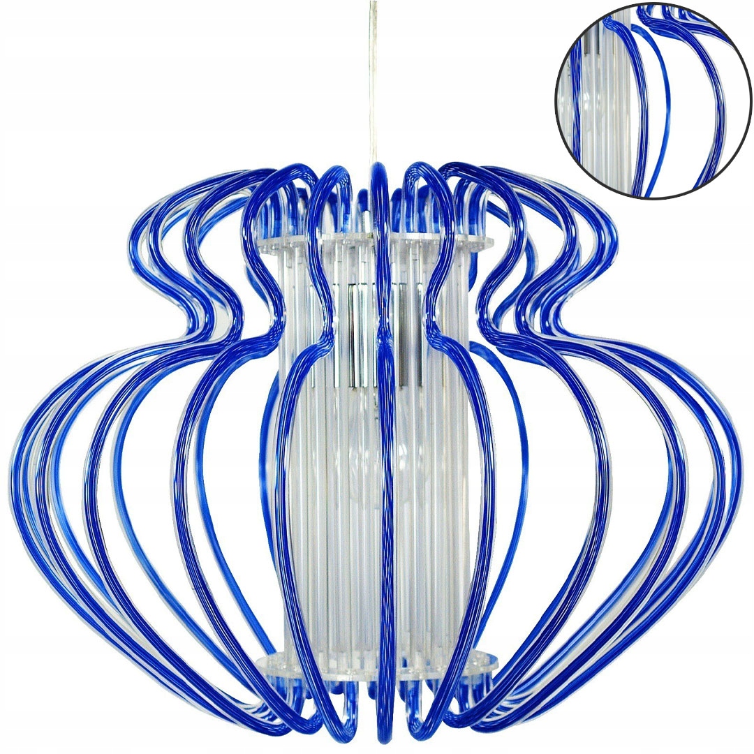 Moderní exkluzivní stropní závěsná lampa modrá