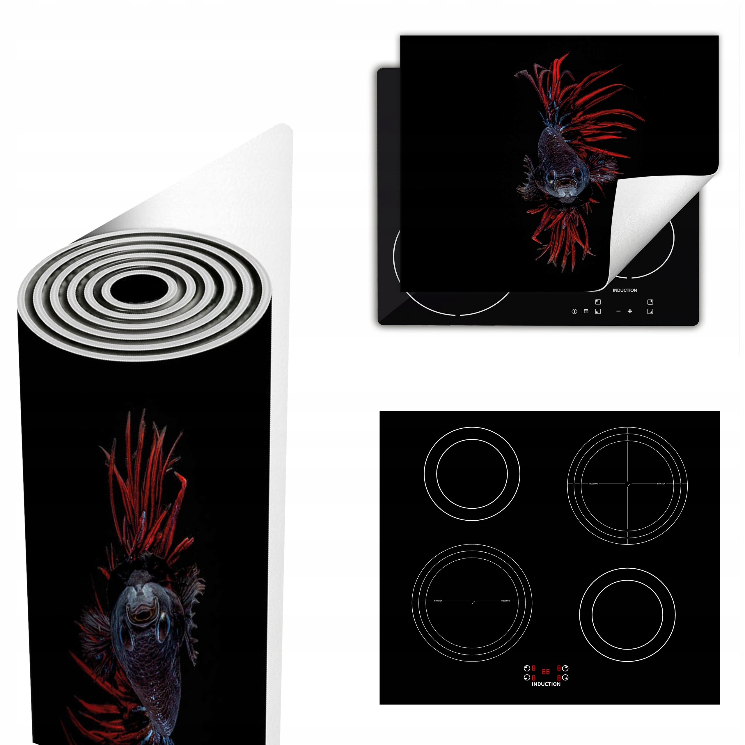 Ochranná Podložka Na Sporák Má Více Místa 60x52 černá ryba