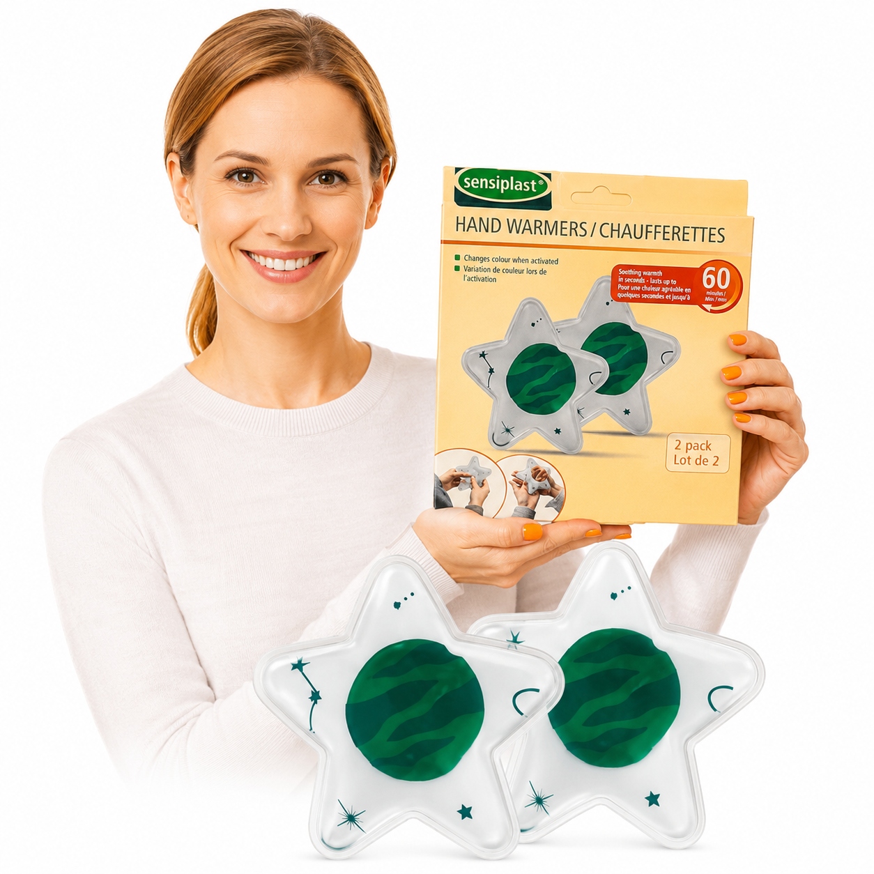 Ogrzewacz do rąk Sensiplast 2 szt. Gwiazdki Wielorazowe Żelowe
