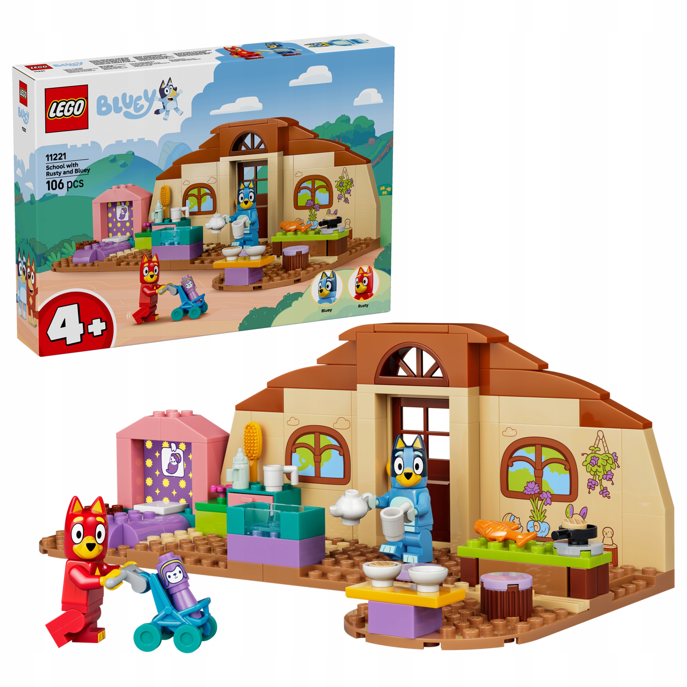 Lego Bluey 11221 – Škola s Rýžíkem a modrou