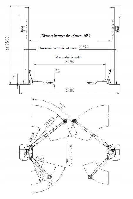 Podnośnik śrubowy 2 kolumnowy CONSUL 2.30 PREMIUM Marka bez marki