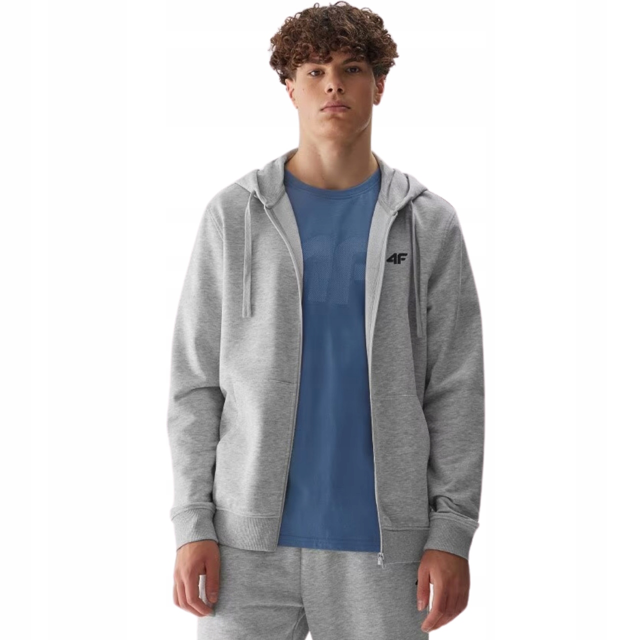 Pánská mikina 4F M0951 světle šedý melanž 4F WSS24TSWSM0951 27M