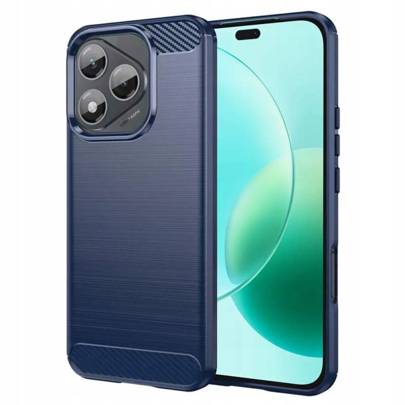 Techsuit Carbon Silicone etui ze wzorem Honor 400 Lite niebieskie