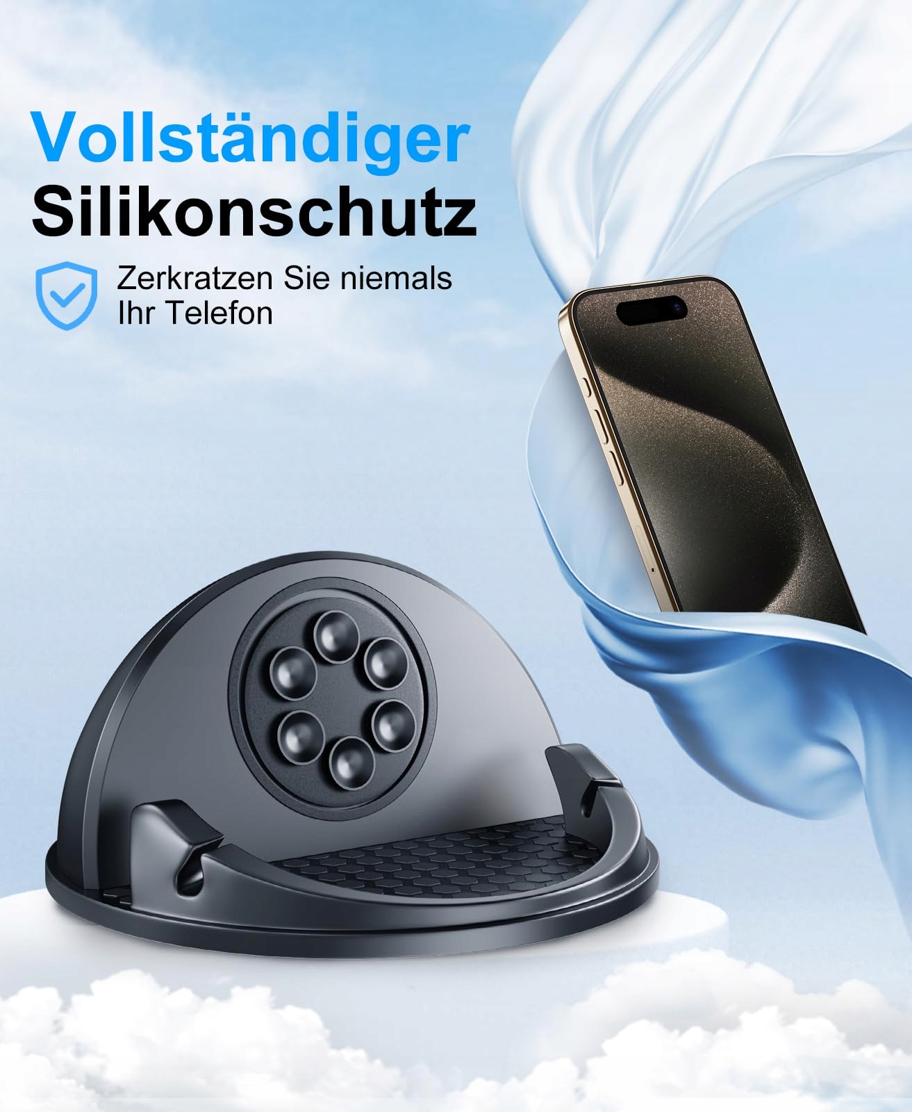 BEEASY 15W Wireless Car Charger Mount for iPhone Samsung Huawei — miniatura 5