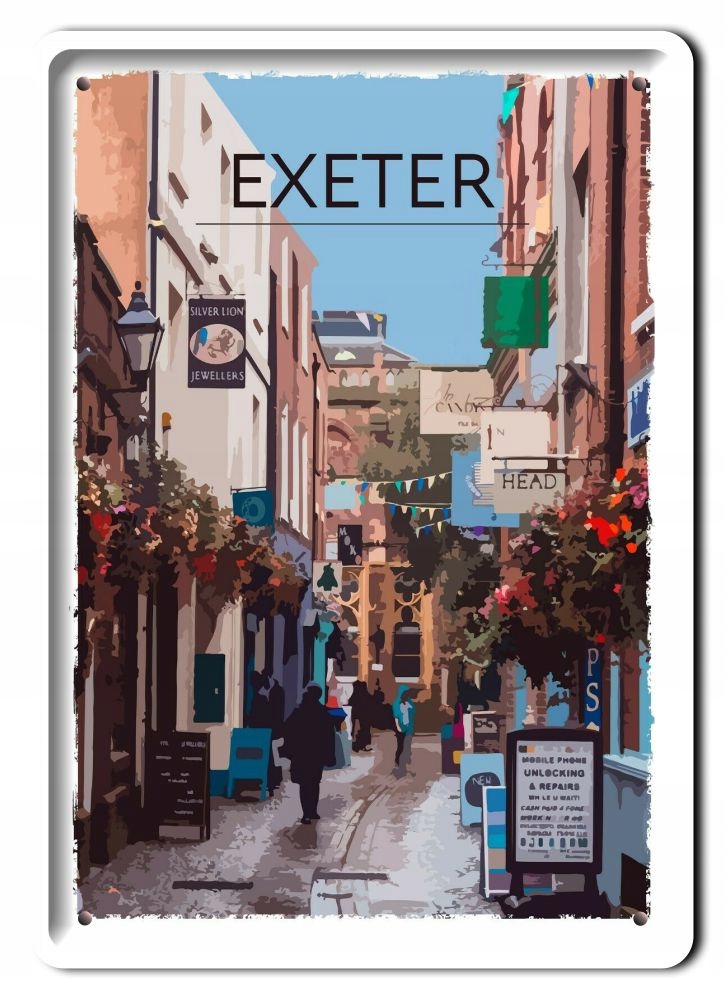 Exeter Plakat Metalowy Szyld Obrazek Retro #20430