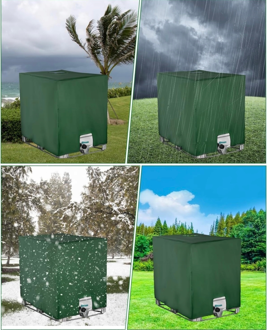 POKROWIEC PLANDEKA OSŁONA NA ZBIORNIK BECZKĘ DESZCZÓWKĘ MAUZER TRWAŁA 1000L Pojemność zbiornika 1000 l