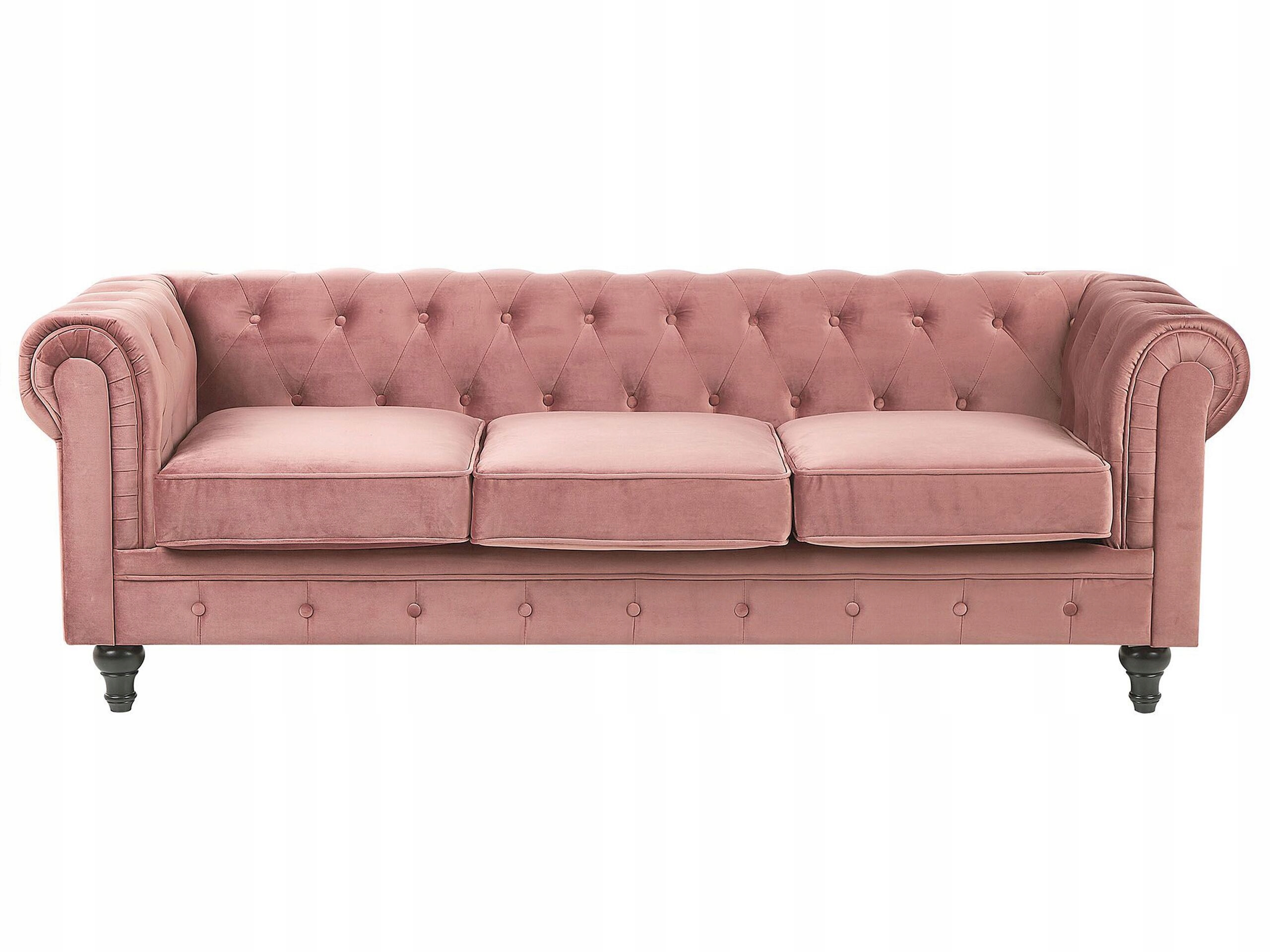 Sofa kanapa trzyosobowa retro różowa