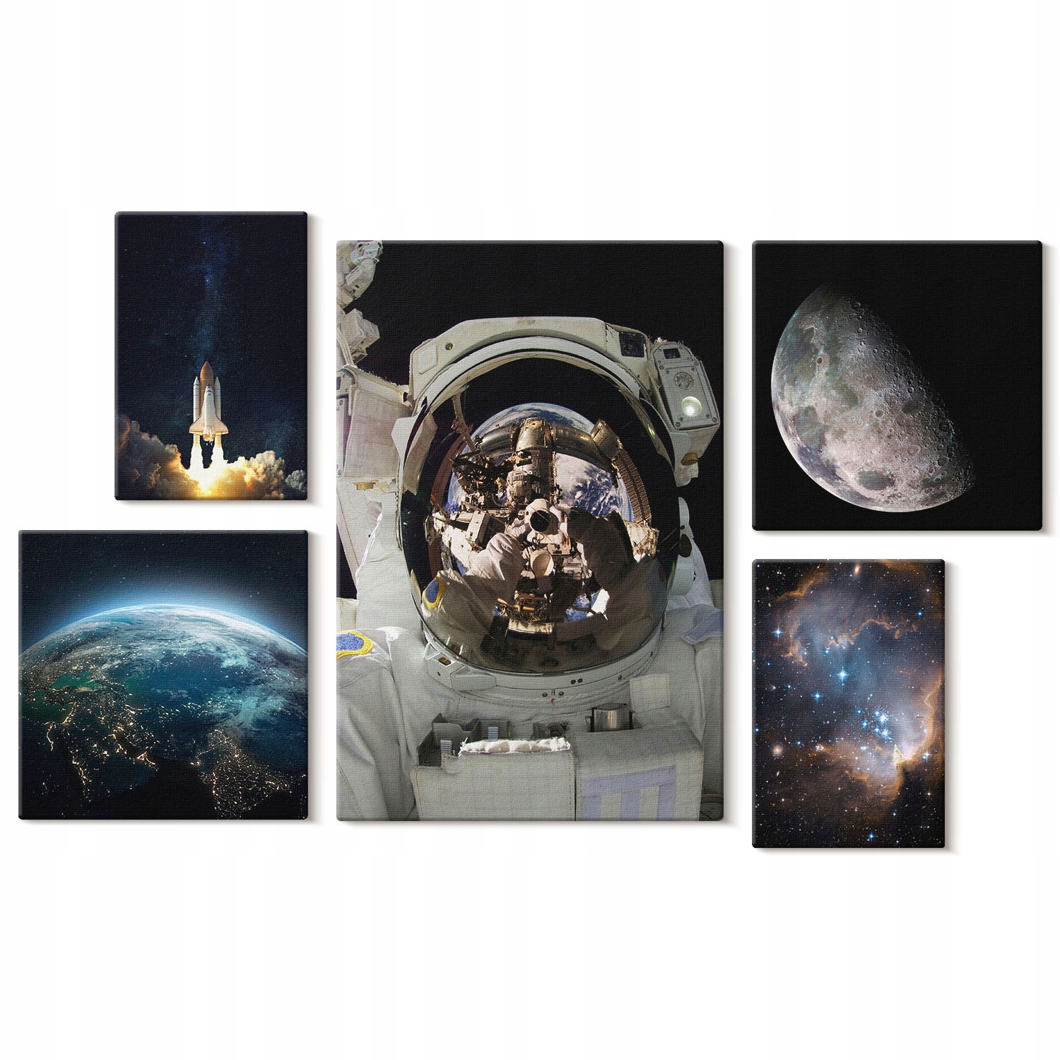 Dekorativní sada obrazů na plátně Sada Vesmírné objevy Astronaut