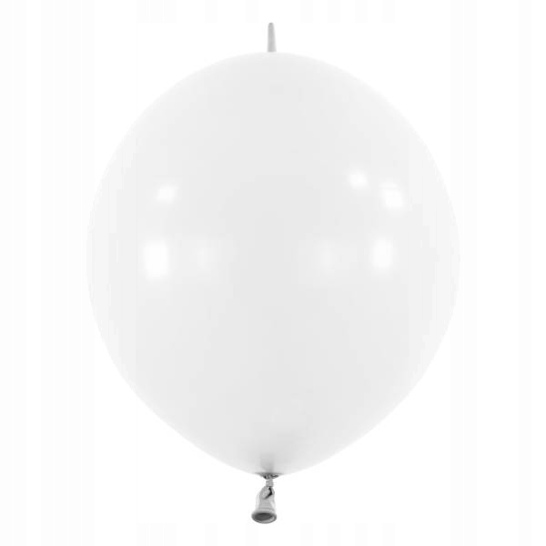Balony lateksowe Białe pastelowe z łącznikiem, 30cm, 50 szt.