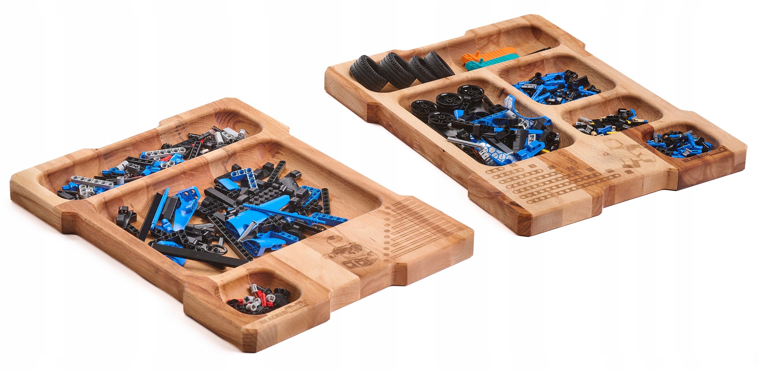 Sada bukových organizérov Blacked Brick na skladanie kociek Lego