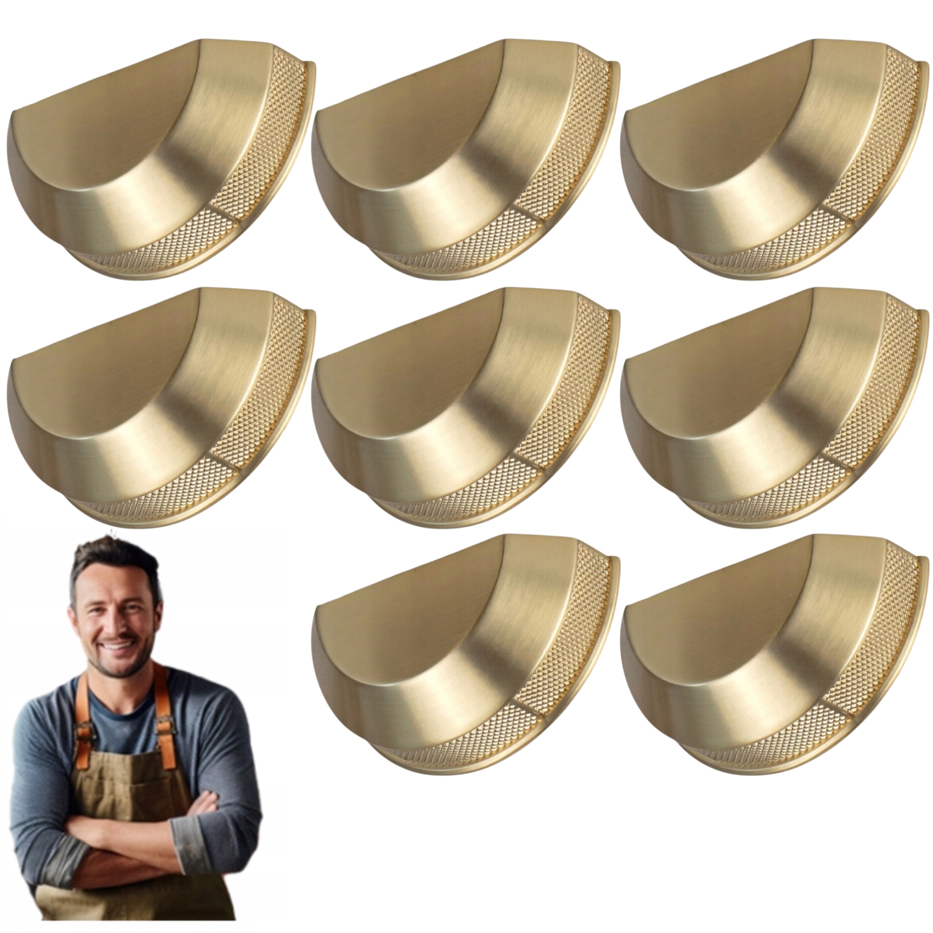 Nábytkový držiak Muszelka Tertius 64 mm radlo Zlatý brúsený mat 8ks