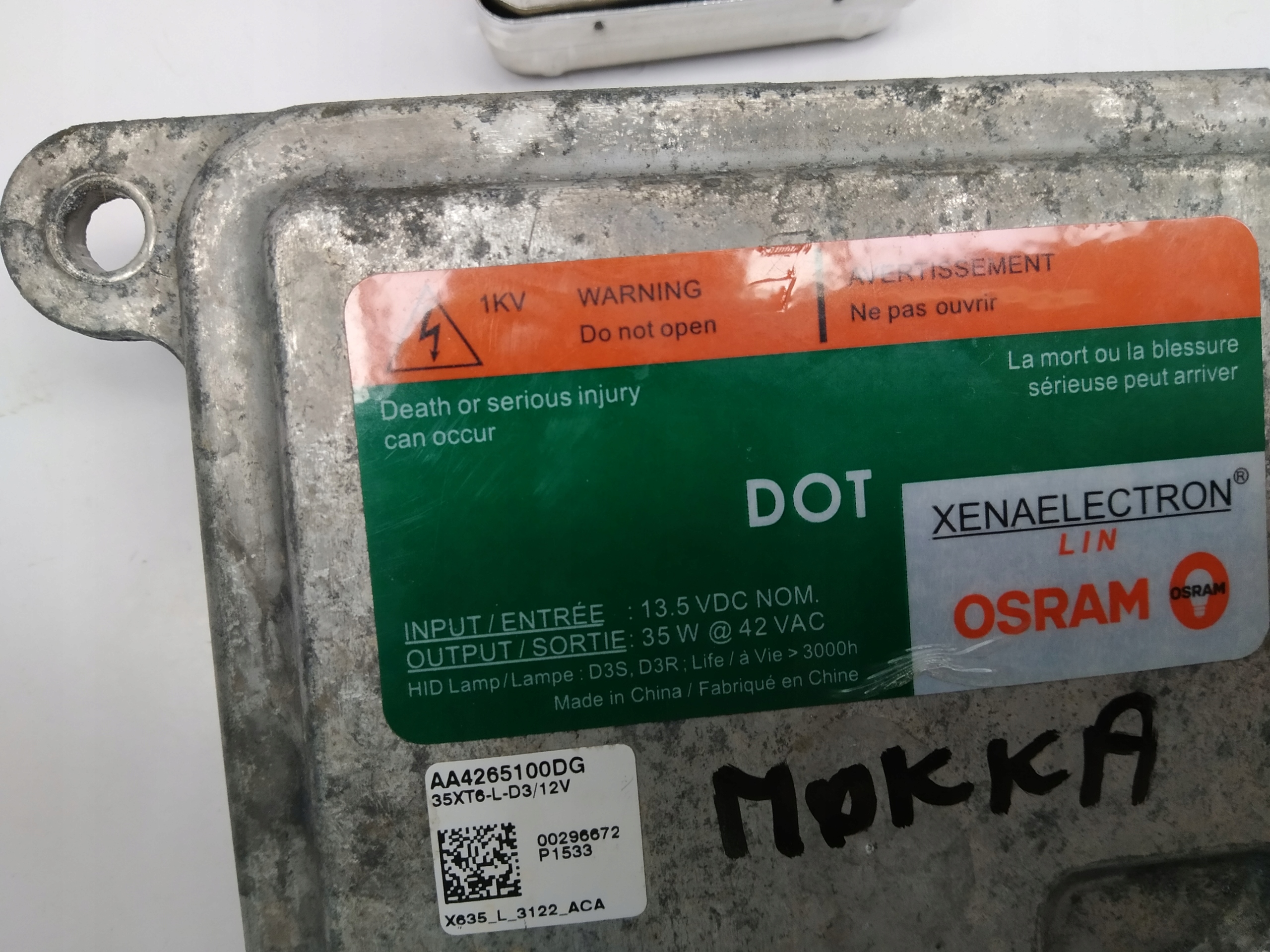 Opel Mokka control unit Osram XENON D3S D3R A57082B00DG