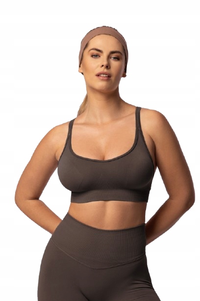 Spaio Dámská sportovní podprsenka Fitness Push-up Pro čokoládová vel.