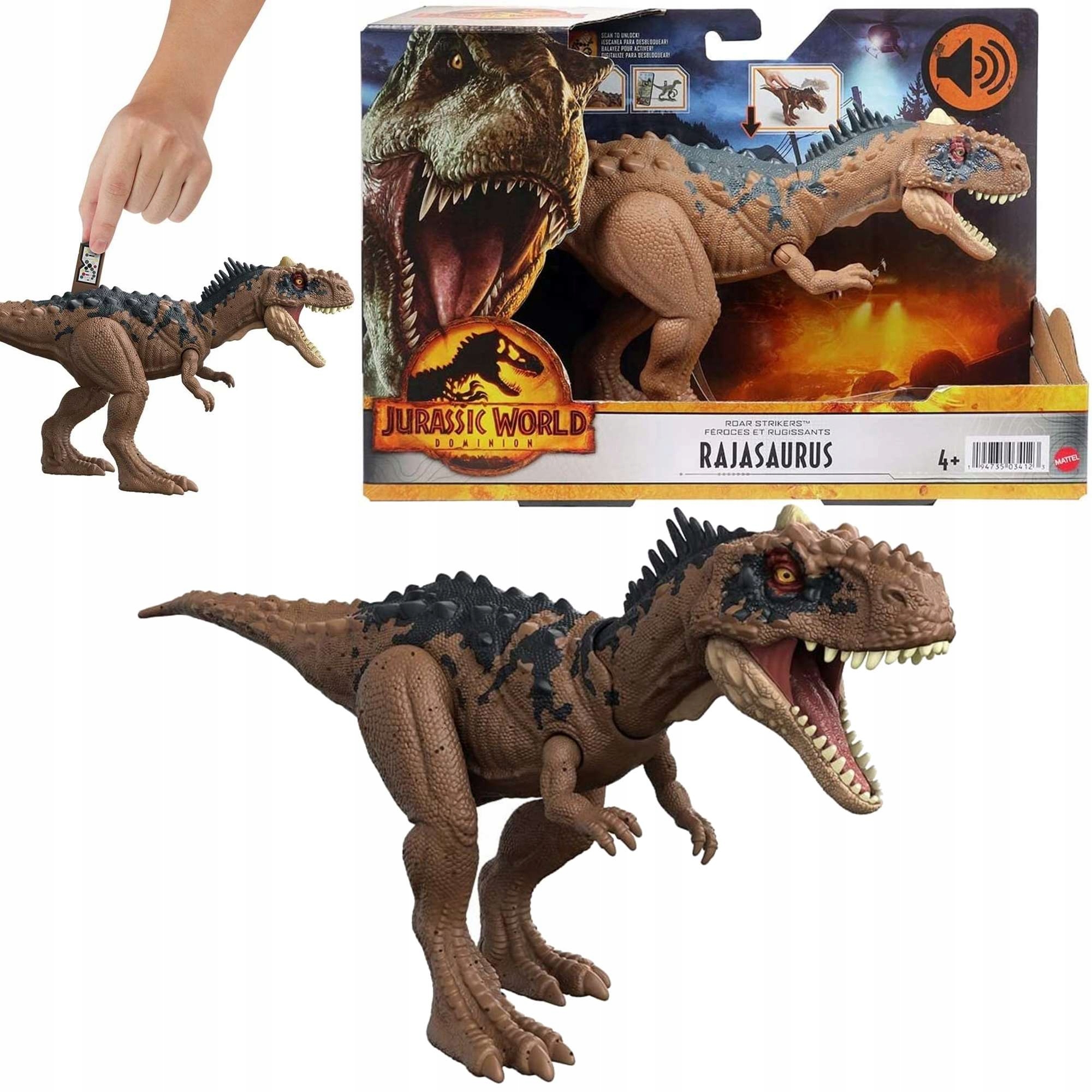 

Dinozaur Jurassic World Rajasaurus Z Dźwiękiem