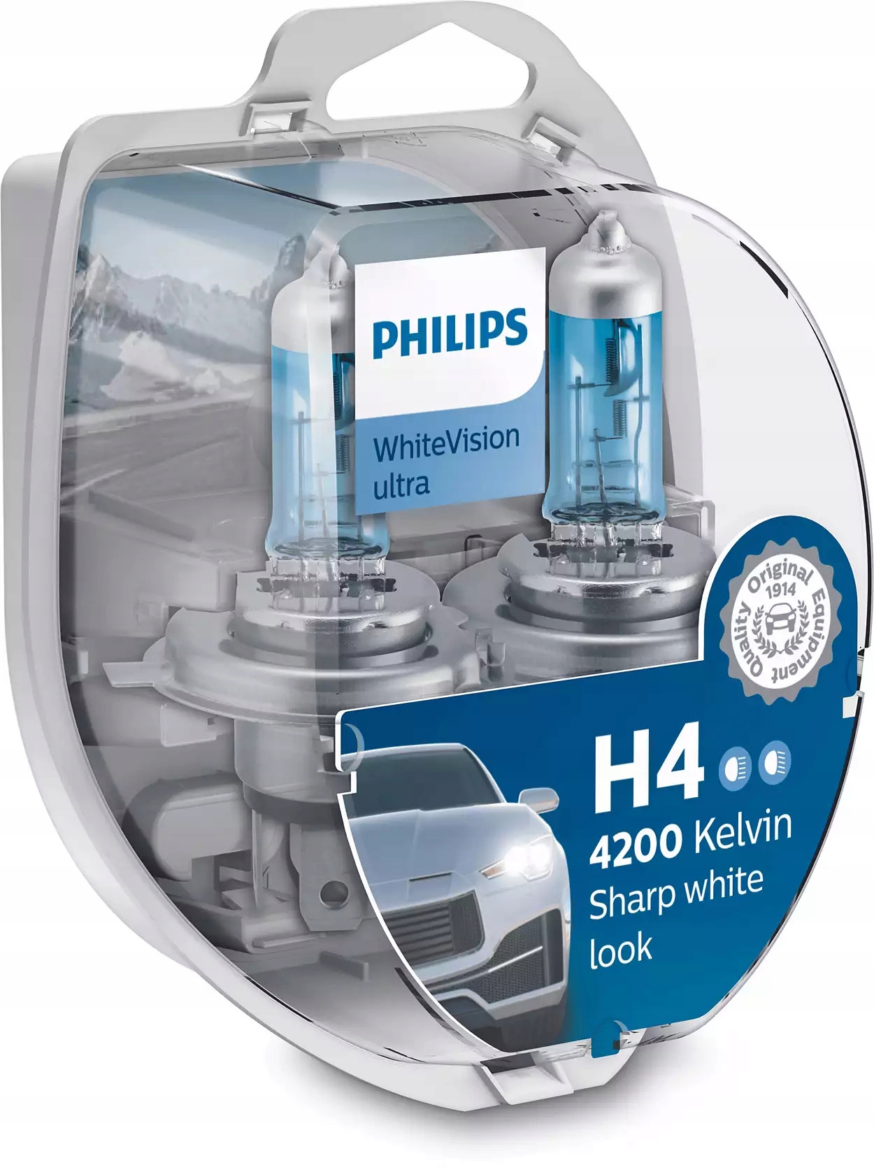 PHILIPS WHITEVISION ULTRA 2x H4 +2xW5W 12342WVUSM