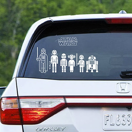 Naklejka samochód Gwiezdne Wojny Rodzinka Star Wars Family na sztuki
