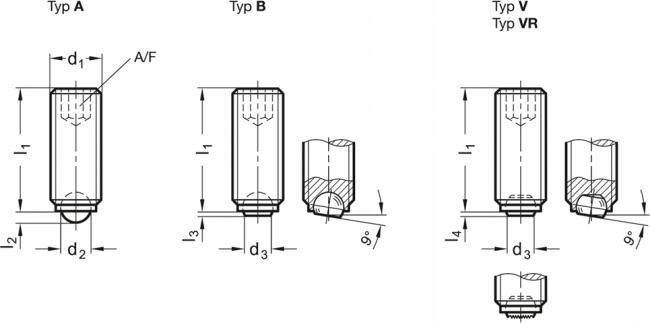 WKRĘT DOCISKOWY KONTRA BLOKADA KULKA M5X20 Marka Elesa+Ganter