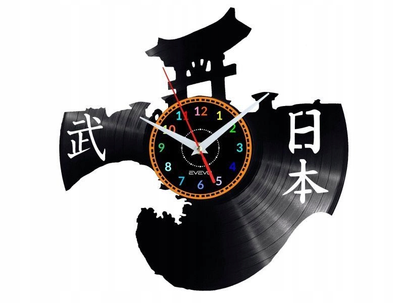 Japan Dárek Originální dekorace do domu Hodiny z vinylové desky