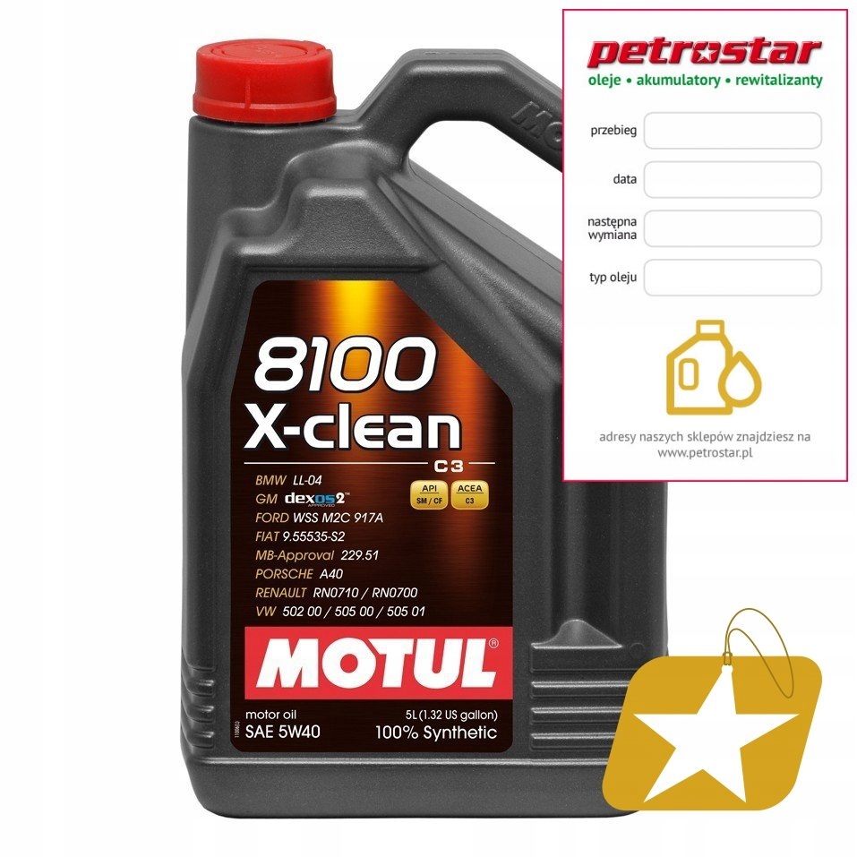 MOTUL 8100 X-CLEAN C3 5W40 5L