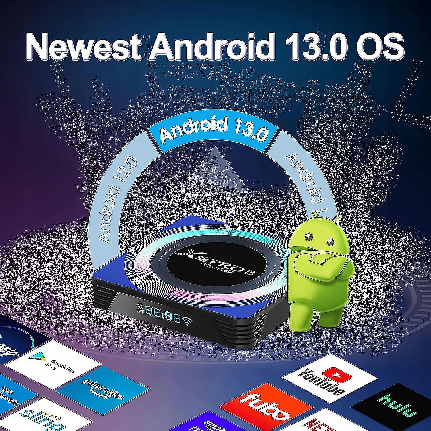 X88 PRO 13 SMART TV BOX 8K ANDROID 13 WIFI6 5GHz BT 5.0 HDR10+ 4/64GB Pojemność dysku 64 GB