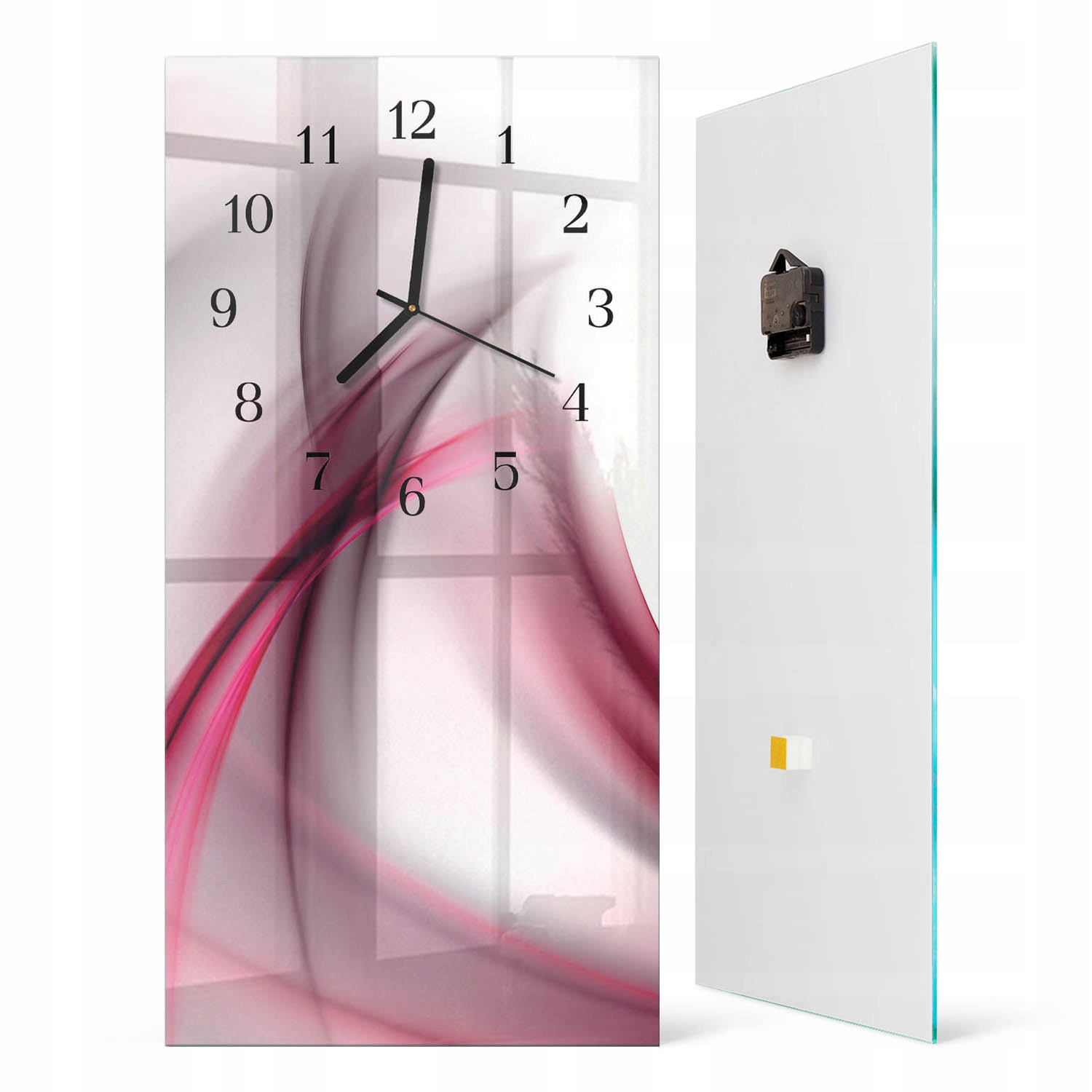 Designové obdélníkové skleněné hodiny do interiéru Abstrakt 30x60 cm
