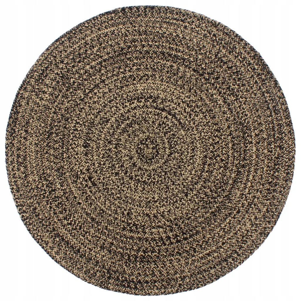 Ručně vyrobený koberec juta černohnědý 180 cm Černý 343620