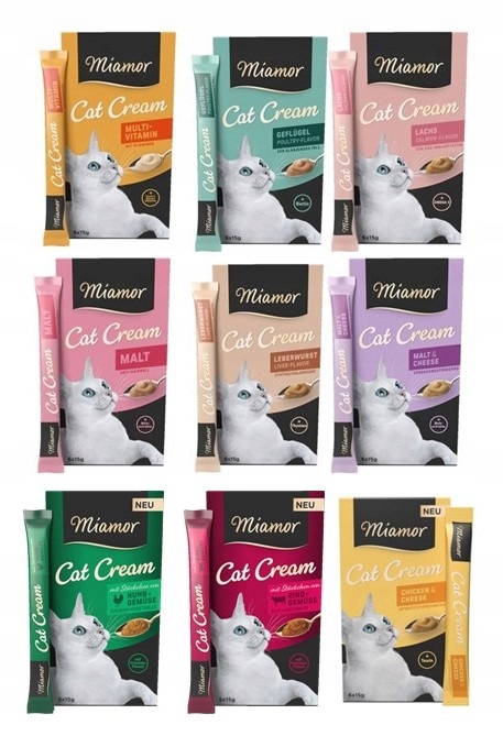 Miamor Cat Cream Mix smaków Zestaw 9szt Past Przysmak dla kota sosik