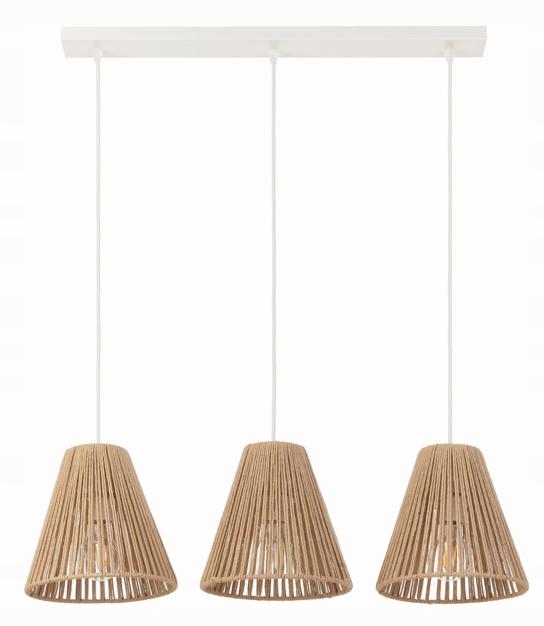 Lampa wisząca na listwie potrójny klosz impregnowany papier PHU04