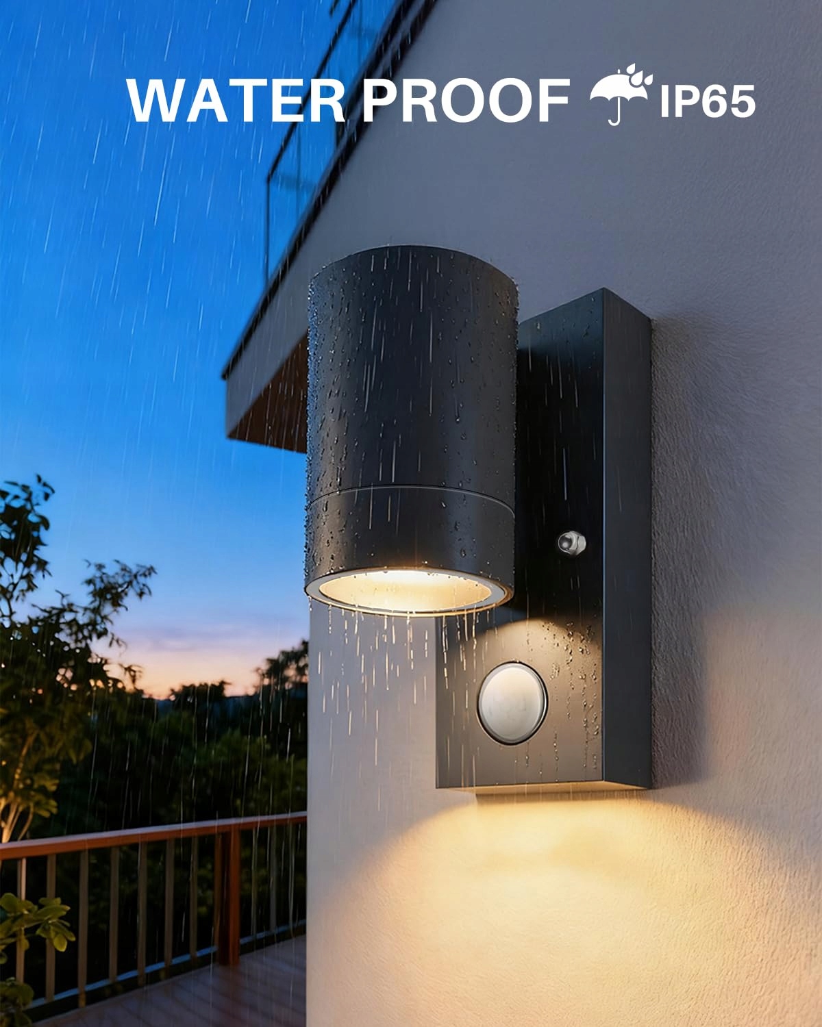 Lampa Zewnętrzna Ścienna Z Czujnikiem Ruchu Antracyt IP65 GU10 HOMEYHONEY — miniatura 4