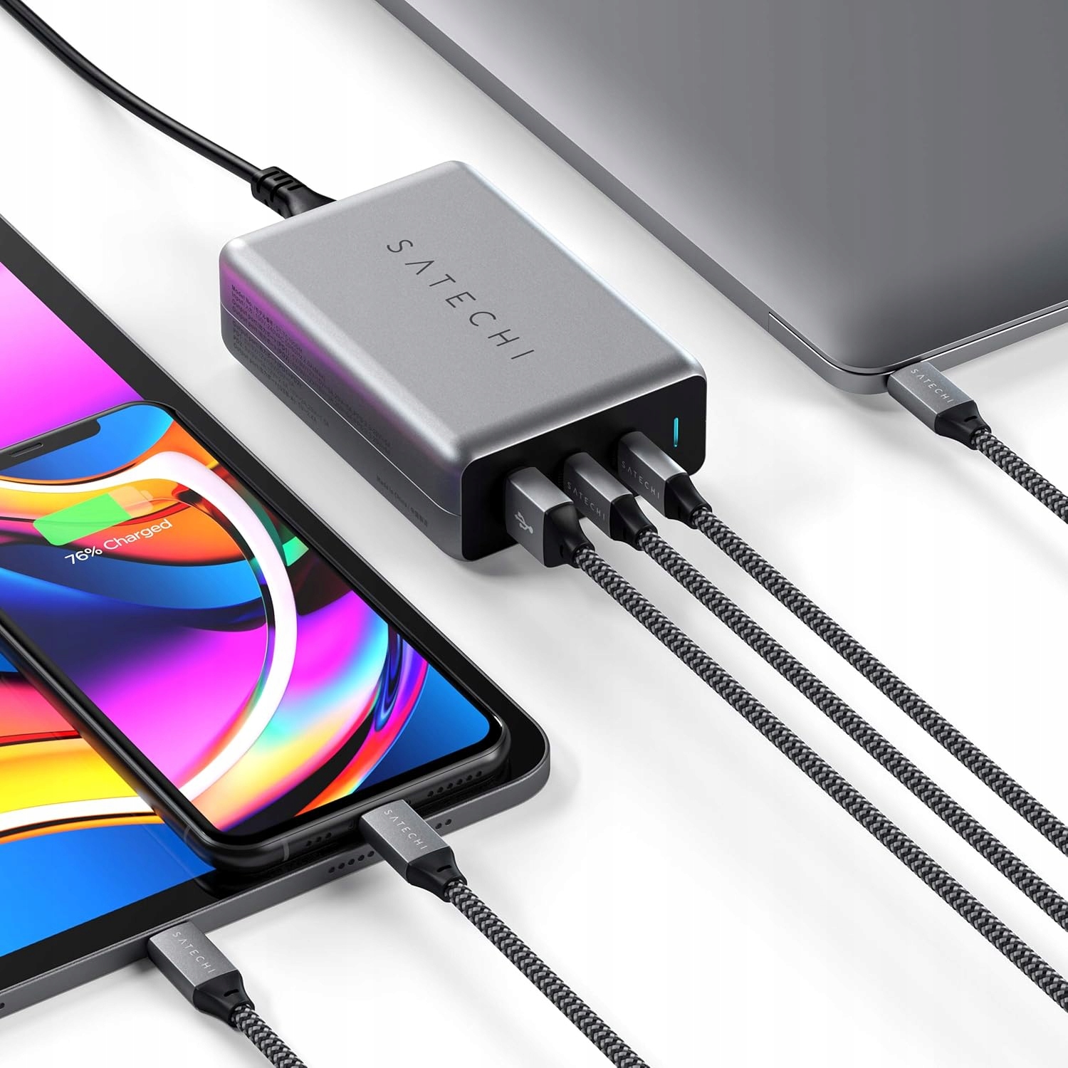 SATECHI ŁADOWARKA SIECIOWA 102W 2x USB-C 1X USB Kolor szary