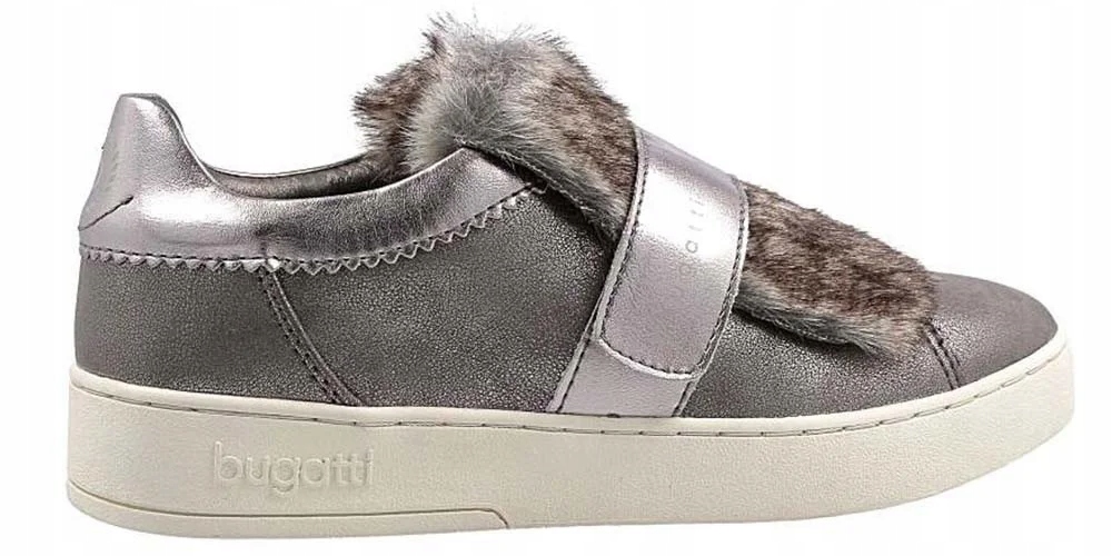 Bugatti Dámské polobotky zateplené s kožešinou velikost 37 stříbrné, eko