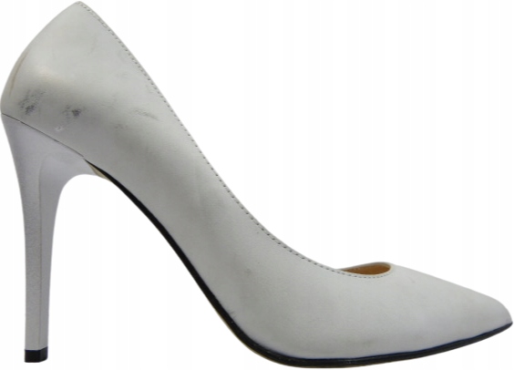 stříbrné lodičky klasické dámské lodičky z kůže Bizzarro 37