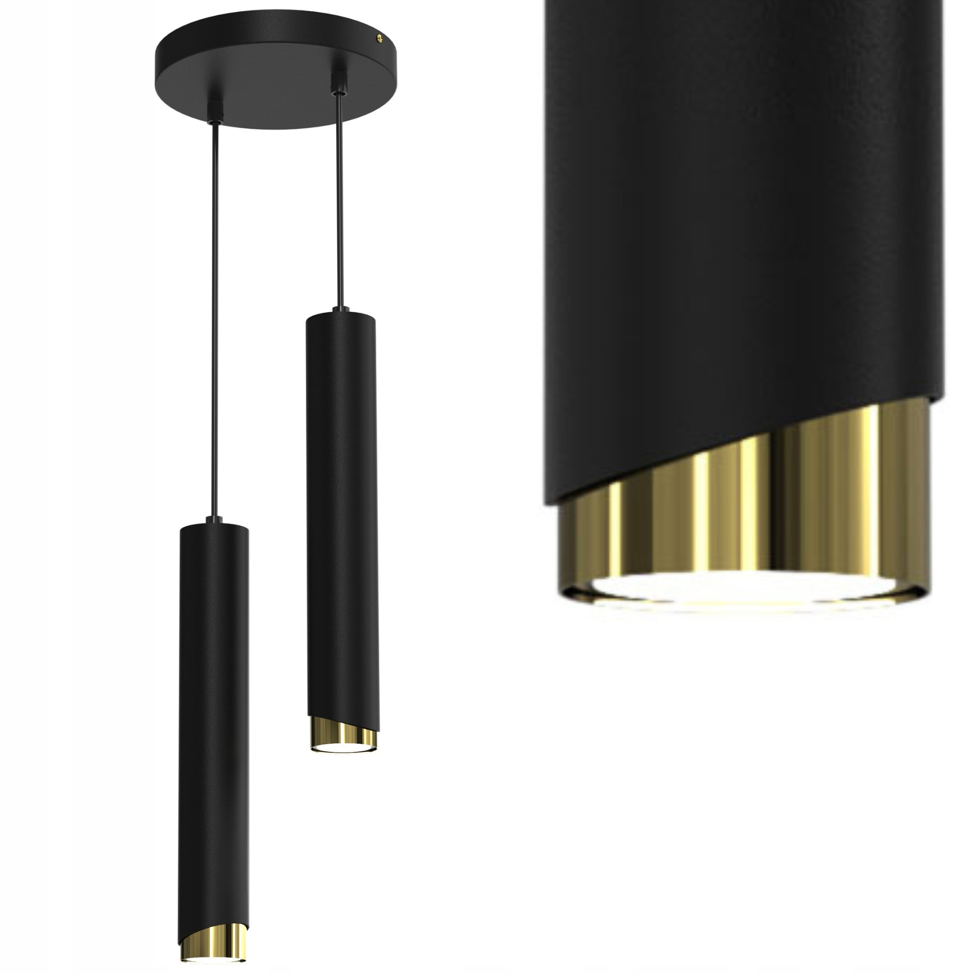 Stropní Svítidlo Reflektor Spot Černý Zlatý Nastavitelný Led GU10 Polská Lampa