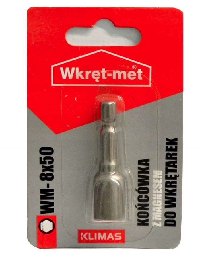 KOŃCÓWKA MAGNETYCZNA NASADKA 8 mm DO FARMERÓW 8x50 mm KLIMAS WKRĘT-MET Kod producenta WM-08050