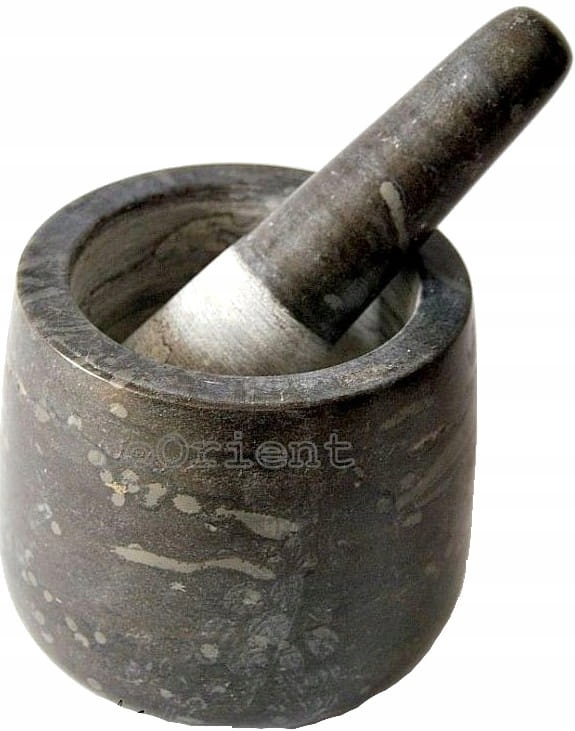Kuchyňský hmoždíř Granitový Kamenný s paličkou Vysoký Průměr 11 cm