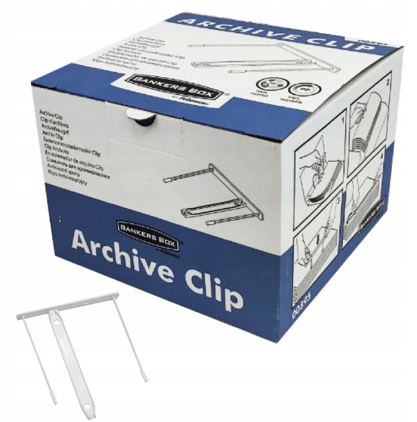 

Klipsy archiwizacyjne Fellowes 85mm białe (100)